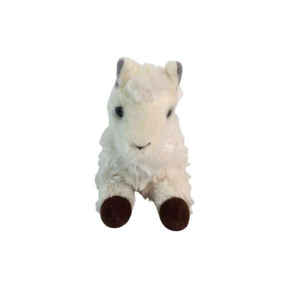 Aurora Mini Flopsy Llama Alpaca Plush 7" White Stuffed Animal Toy - Picture 2 of 8